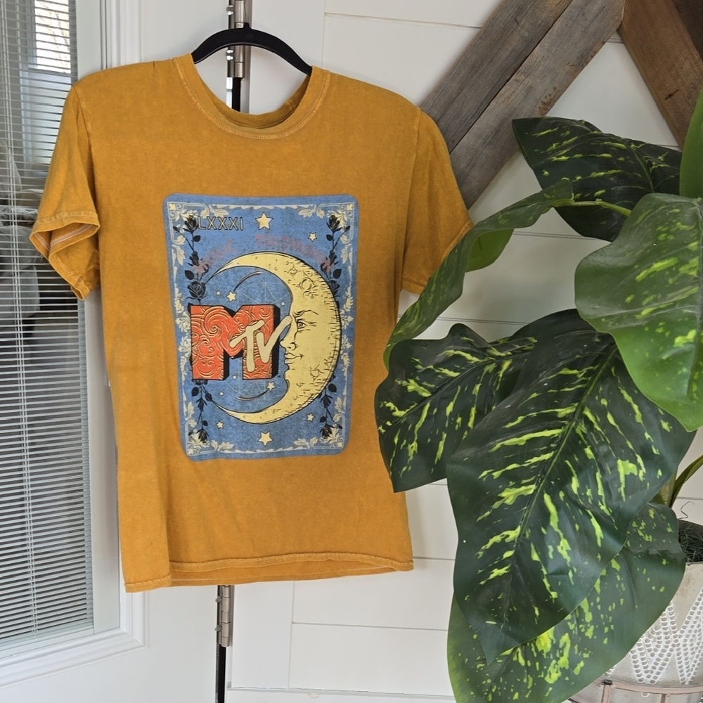 MTV Graphic Tee in Mustard Yellow